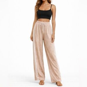 Daisy Tan Wide-Leg Track Pants NWT